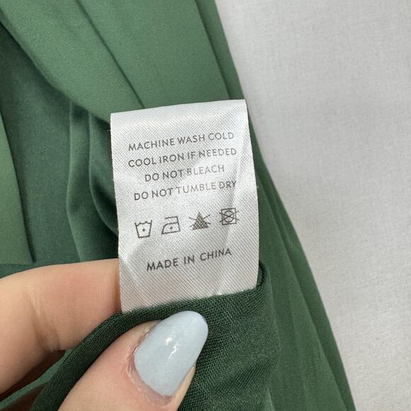 Baltic Born Katya Ruffle Dress Womens XL Green Faux Wrap Maxi Belted Formal - Picture 14 of 15